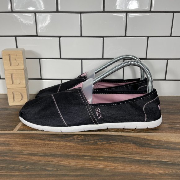 BOBS from Skechers Women's Size 7.5 Shoes Black Slip On Comfort Alpargata Flat - Picture 1 of 13